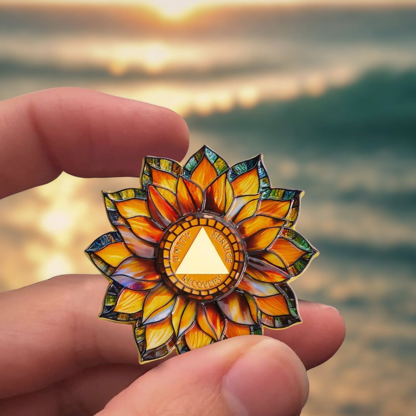 Personalized Sunflower Sobriety Coin mysite