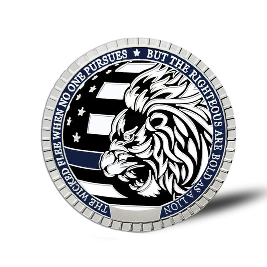 LEO Challenge Coin Blue Lives Matter Remember the Fallen Police Silver Medallion mysite