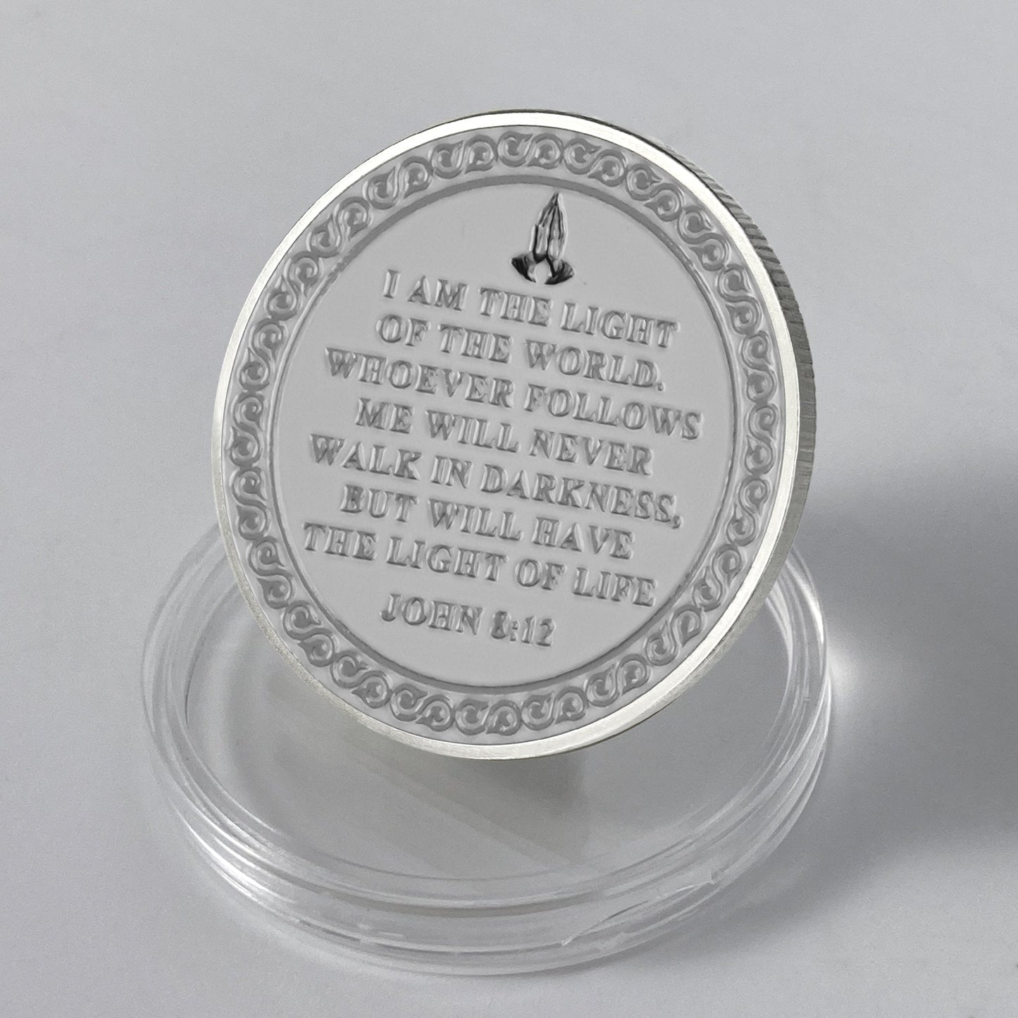 Christ in the Clouds John 8:12 Light of Life Religion Coin mysite