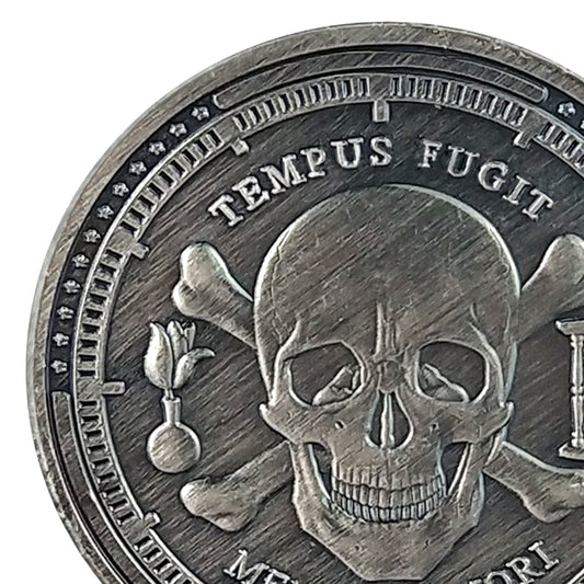 5 Pcs Memento Mori Memento Vivere Sliver Coin Gift Set mysite