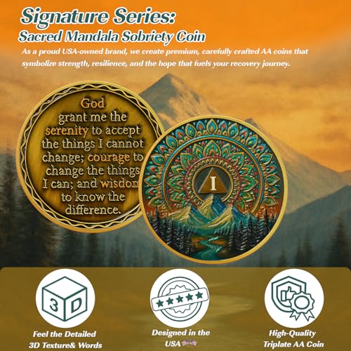 Personalized Sacred Mandala Sobriety Coin mysite
