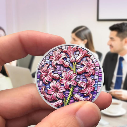 Hyacinth Sobriety Coin Non-Religious AA Chips Sober Coin Sobriety Gifts mysite