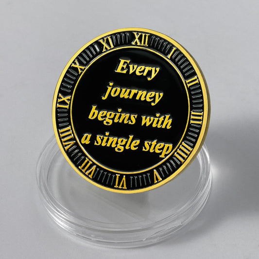 Seahorse Every Journey Begins with a Single Step Sobriety Coin mysite