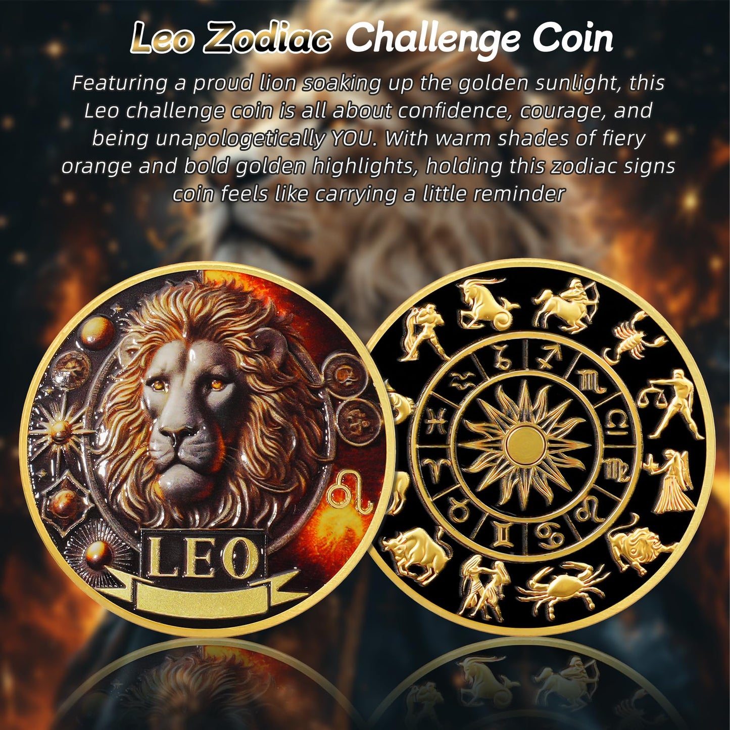 Cool Leo 12 Zodiac Challenge Coin mysite