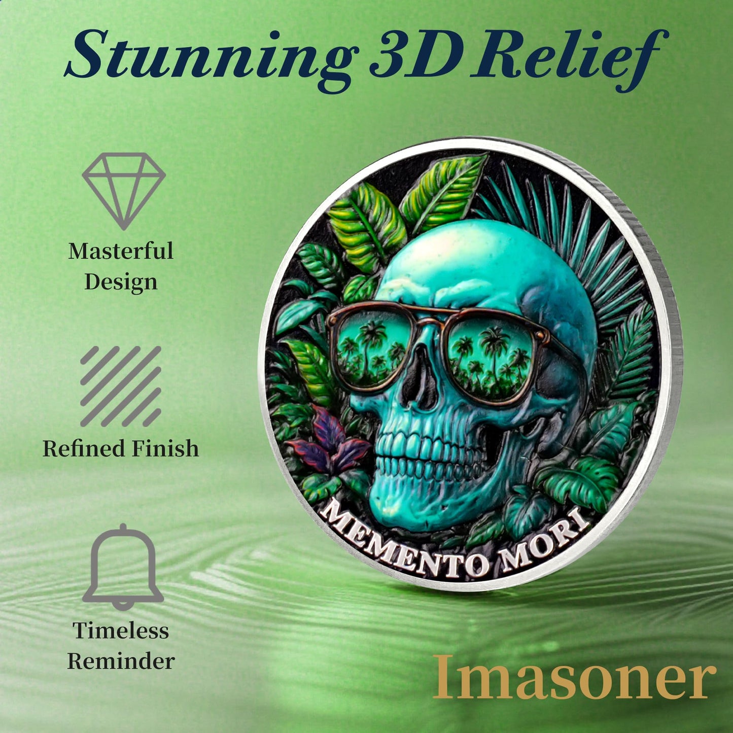 Memento Mori Coin Memento Vivere Coin Skull Philosophy Life and Death Coin mysite