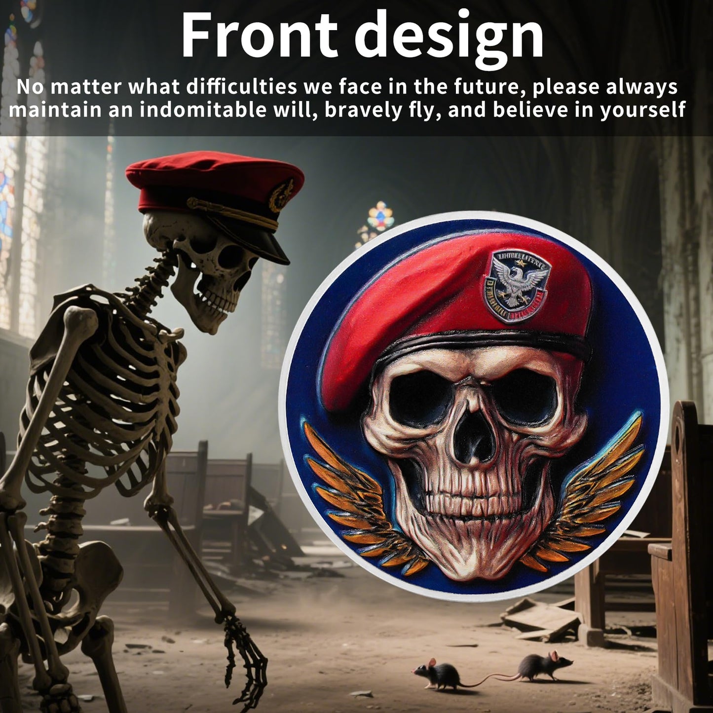 Memento Mori Coin Skull Coin Challenge Coin for Veterans mysite