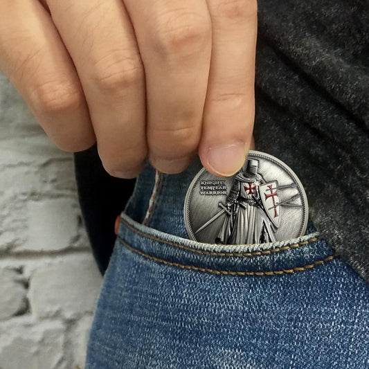 Knights Templar Warrior Standing Knight Challenge Coin mysite