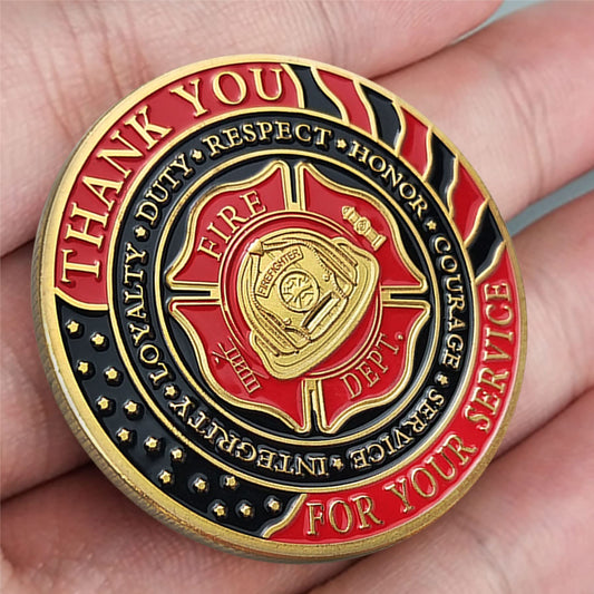 Firefighter Challenge Coin Thank You for Your Service mysite