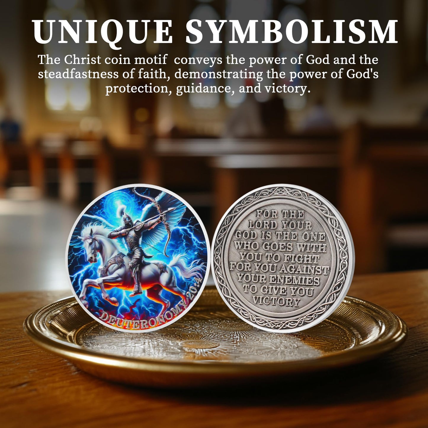 Archangel Warrior Victory Deuteronomy Christian Challenge Coin mysite