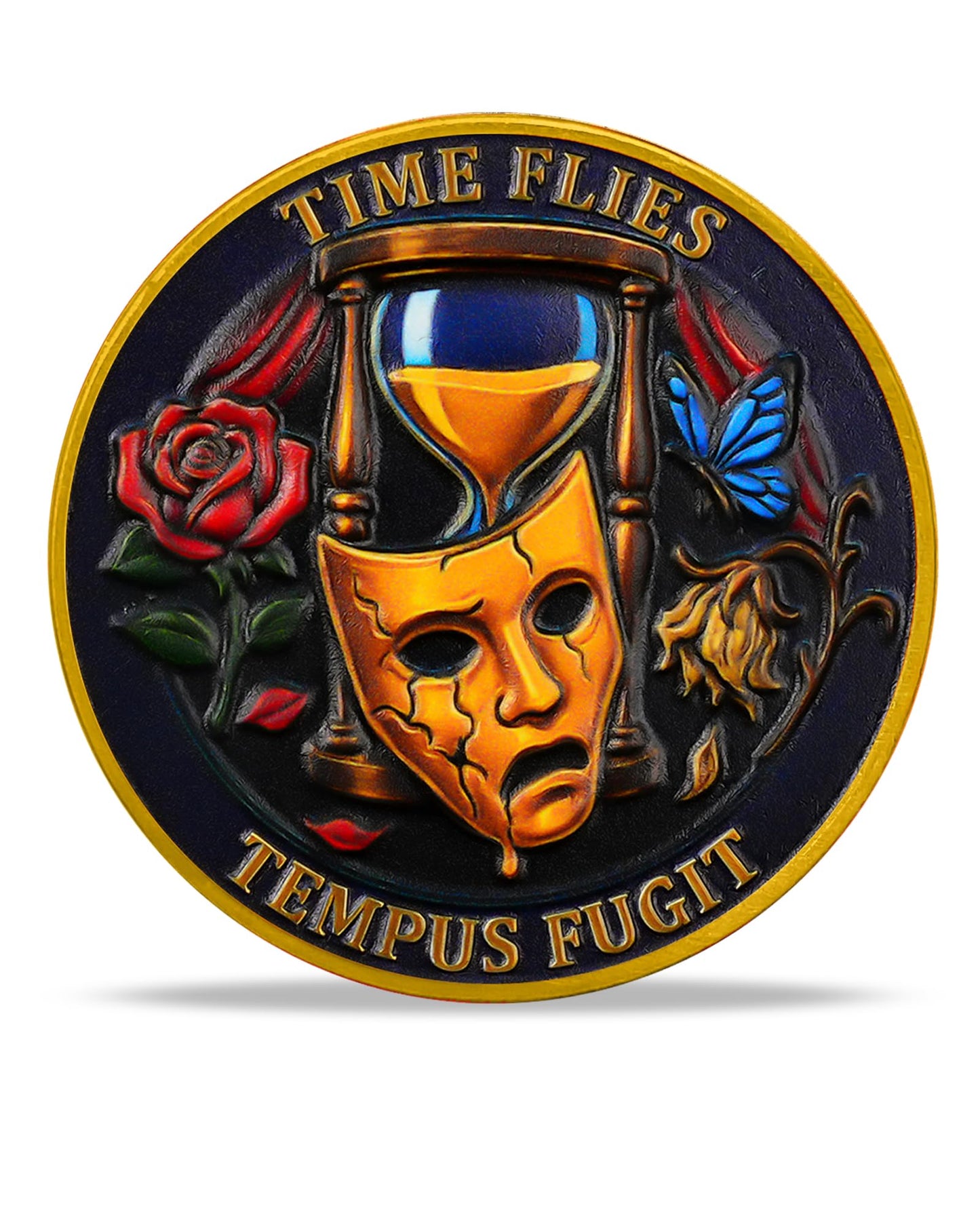 Memento Mori Challenge Coin Golden Masked Skull Coins mysite