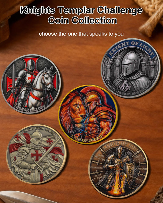 Knights Templar Challenge Coin with Red Cross mysite
