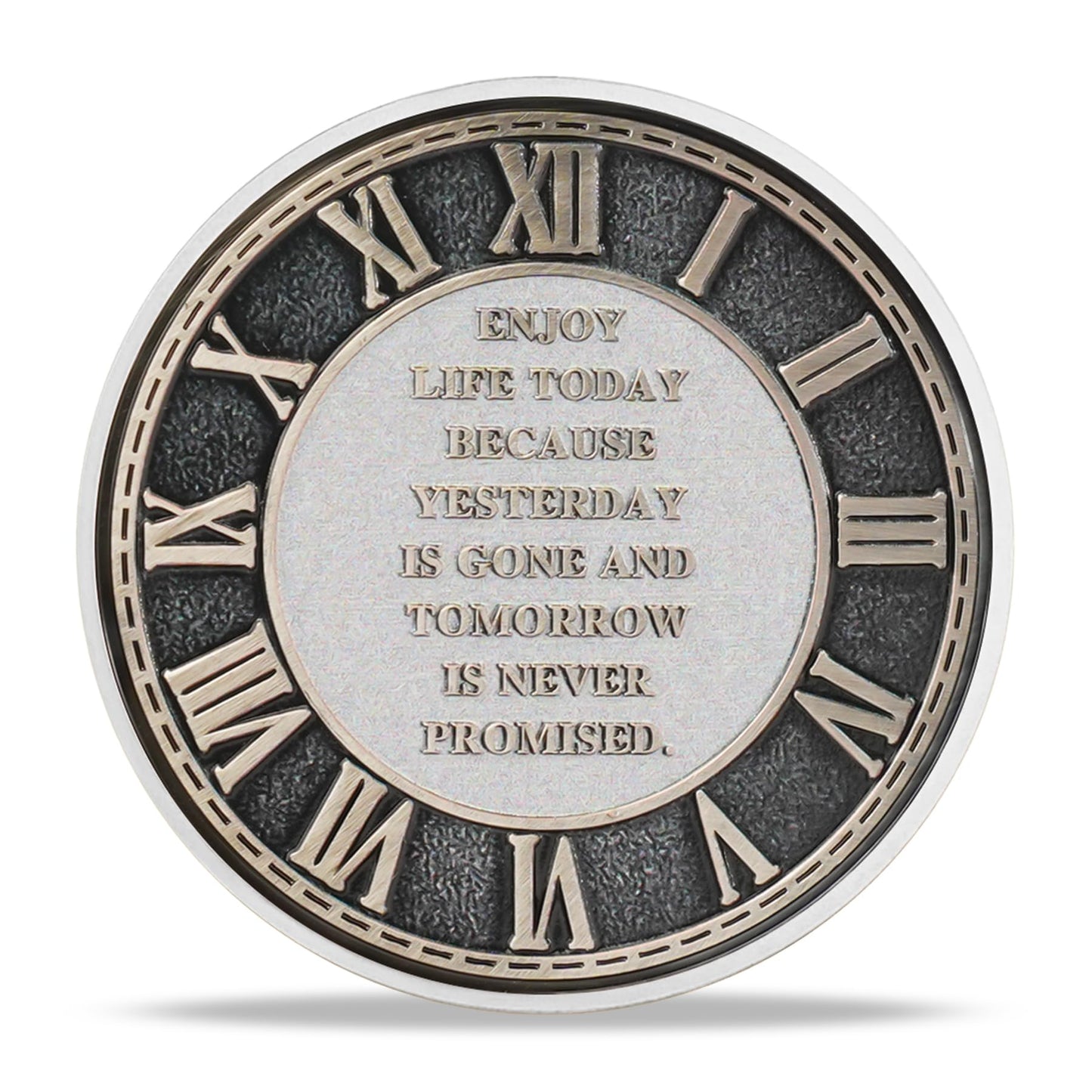 EDC Stoic Reminder Token Sunset & Floral Backgroind Inspiring Life & Death Stoicism Memento Mori Skull Challenge Coins mysite