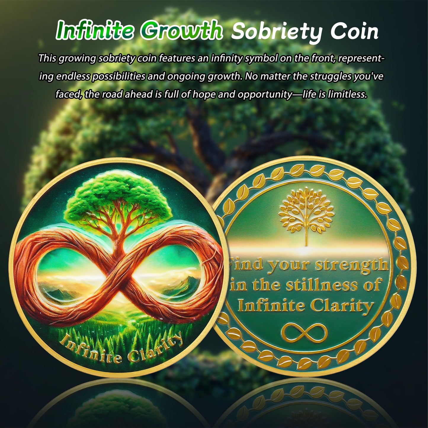 Addiction Recovery Infinite Growth Tree of Life Sobriety Coins mysite