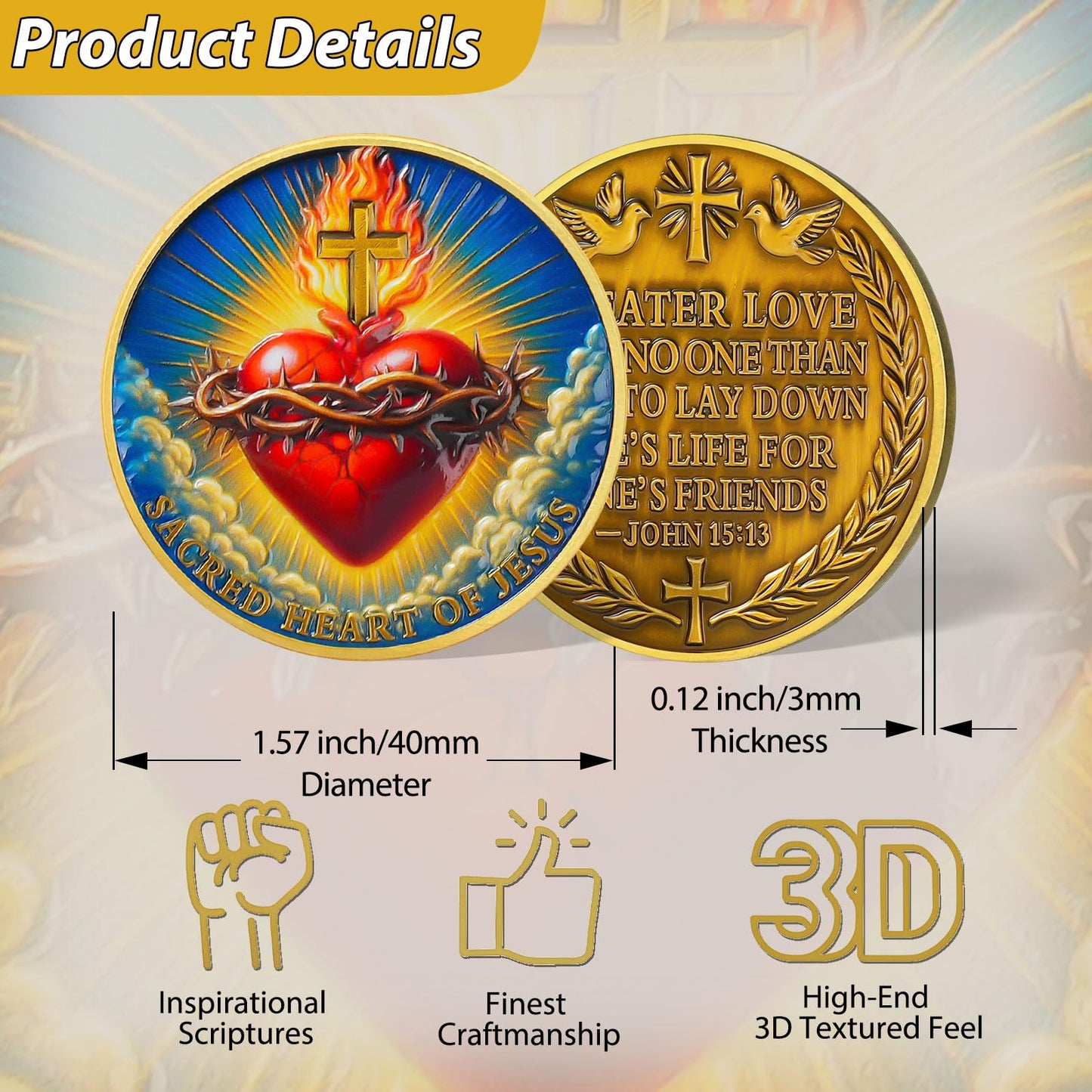 Sacred Heart of Jesus Christian Challenge Coin mysite
