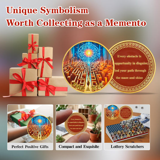 Encouragement to Find A Way in The Chaos of Life Labyrinth Light Motivational Challenge Coins mysite