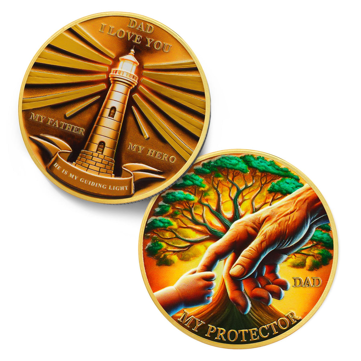 Tree of Life Dad challenge coin meaningful father gift