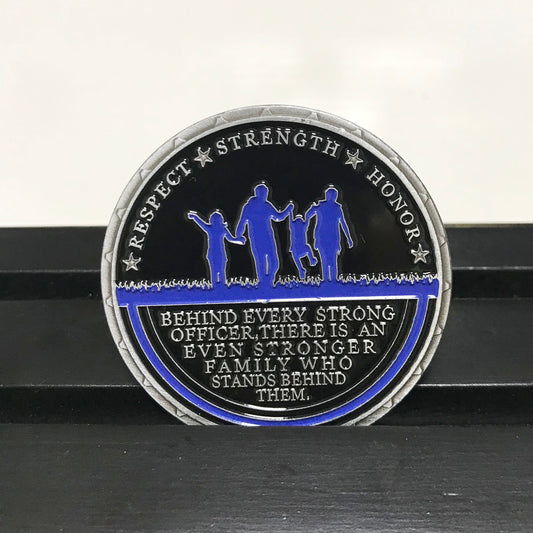 Police officer Dad Challenge coin Retirement graduation gift for him for father police officer's prayer Thin blue lives matter DecoWoodo