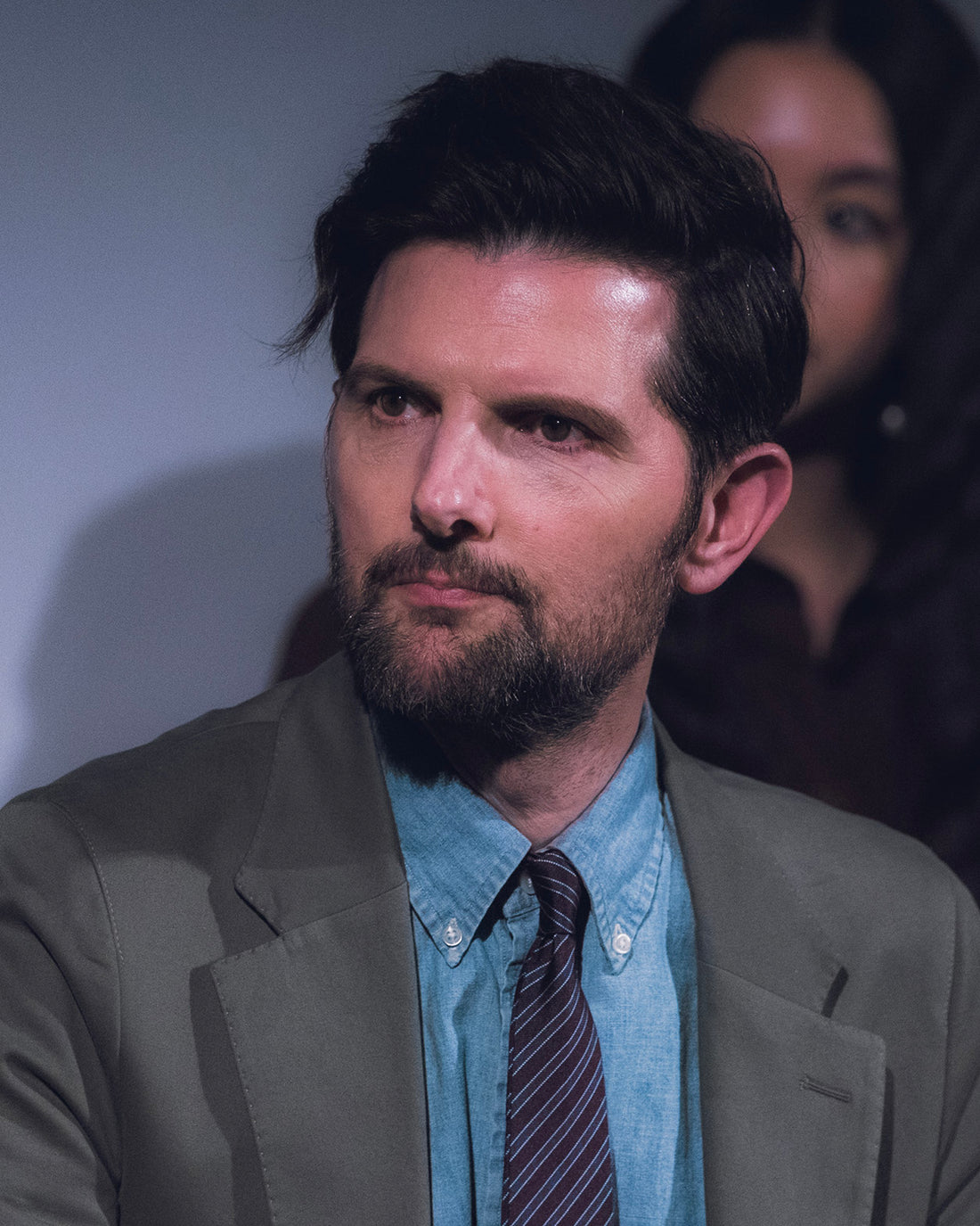 Adam Scott at a Severance FYC panel in 2025; archival image by Kevin Paul, CC BY 4.0 via Wikimedia Commons.