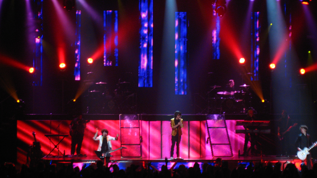 The Jonas Brothers performing live onstage