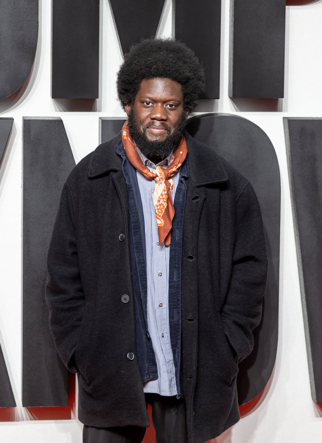 Archival photo of Michael Kiwanuka at the A Complete Unknown premiere in London in January 2025.