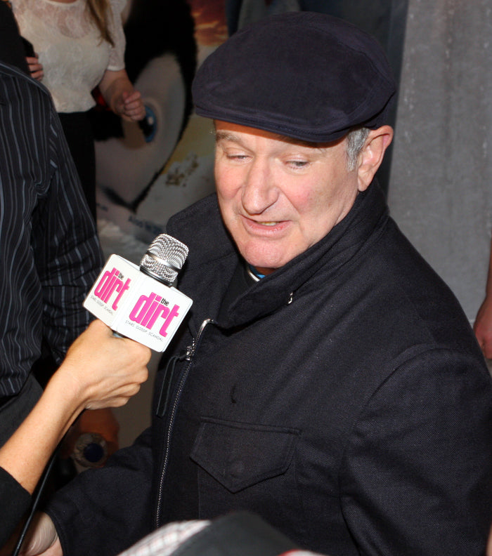 Robin Williams at the Happy Feet Two Australian premiere in 2011; archival photo by Eva Rinaldi, CC BY-SA 2.0 via Wikimedia Commons.