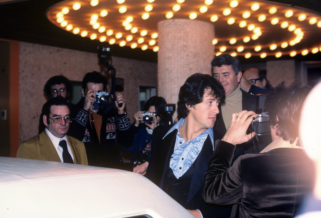 Sylvester Stallone at the 1978 premiere of F.I.S.T.; photo by Alan Light, CC BY 2.0 via Wikimedia Commons