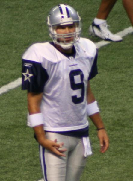 Tony Romo during Dallas Cowboys pregame warm-ups in 2007; archival photo by Summer Huggins