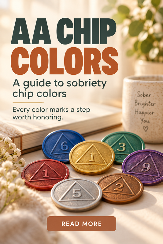 Different sobriety chip colors and milestone numbers