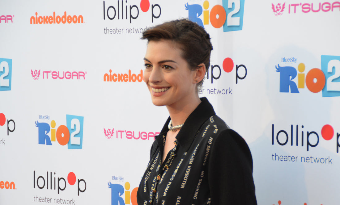 Anne Hathaway at a 2014 public event in Burbank, California.