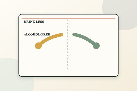 A calm planning page comparing cutting back with an alcohol-free goal