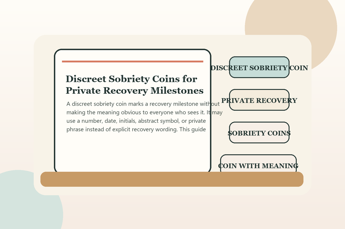 Discreet sobriety coin with a subtle number and symbol for a private recovery milestone.