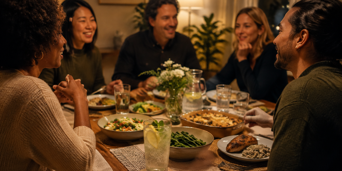 A calm real-life recovery scene representing sober football season: tailgates, watch parties and game days without alcohol.