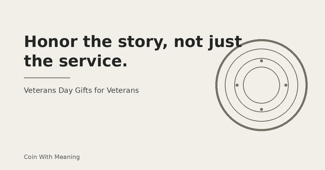 Veterans Day gift etiquette hero graphic with the line Honor the story, not just the service.