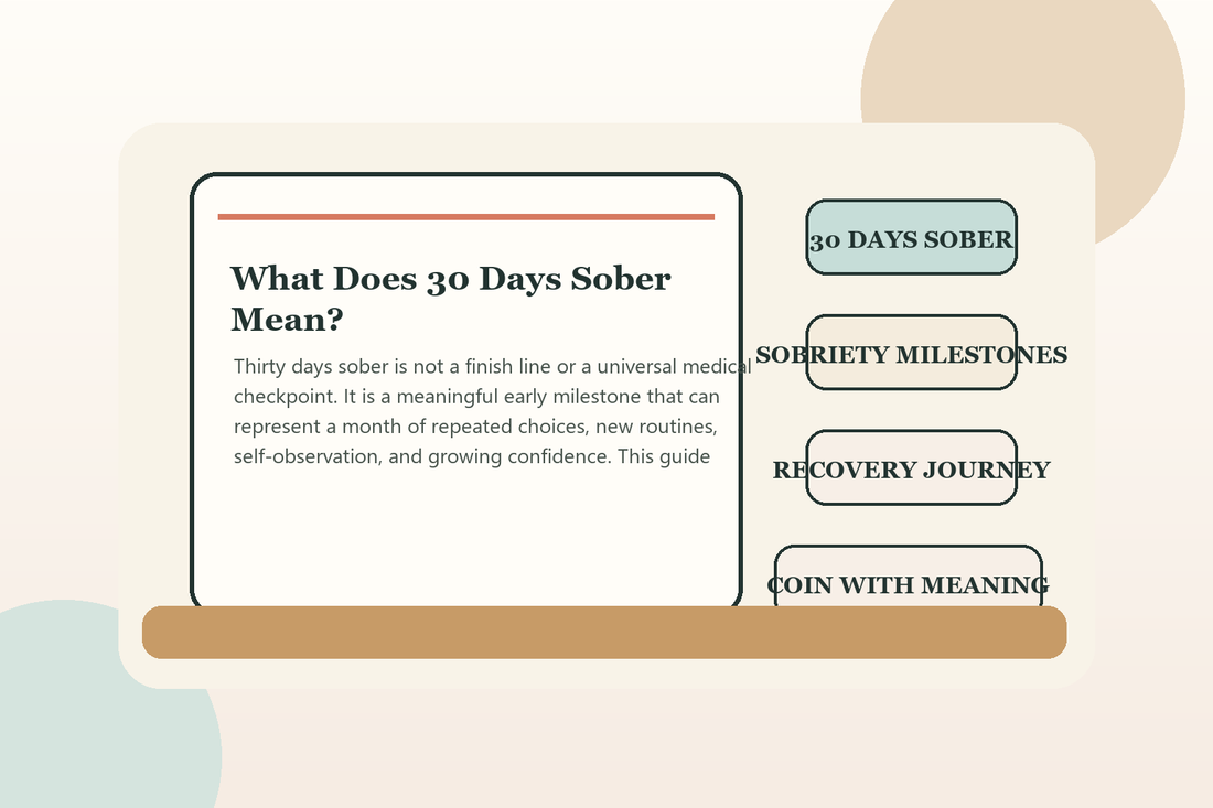 Thirty marked days on a calendar representing the meaning of a 30 days sober milestone.
