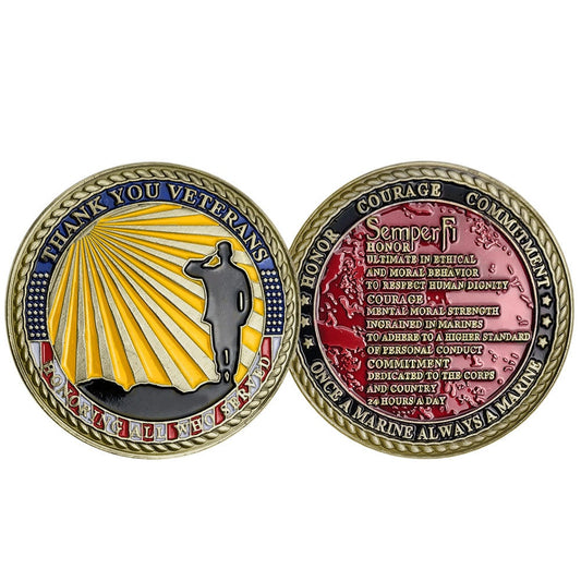 USMC challenge coin illustrating a gift guide for Marines and Marine Corps veterans
