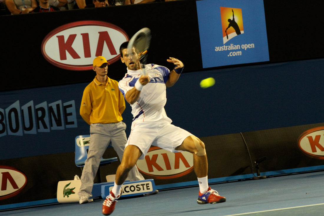 Novak Djokovic at the 2011 Australian Open; archival tennis image.