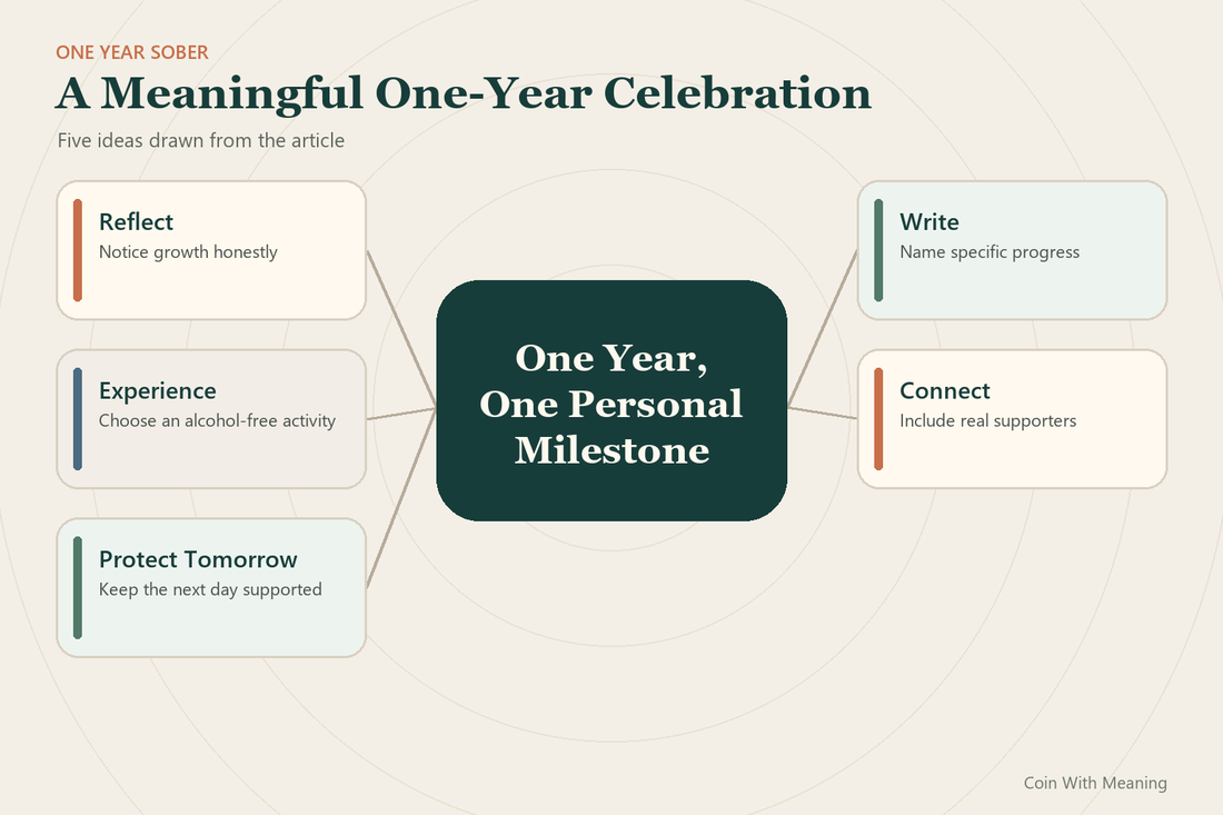 A one-year sobriety milestone visual representing thoughtful ways to recognize 365 days sober.