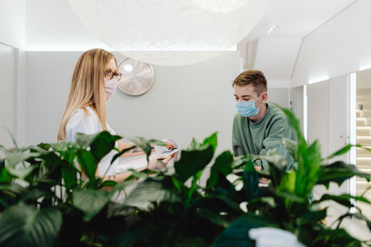 Illustrative healthcare reception and waiting-area scene representing access to addiction treatment; this image does not depict Henwood Treatment Centre.
