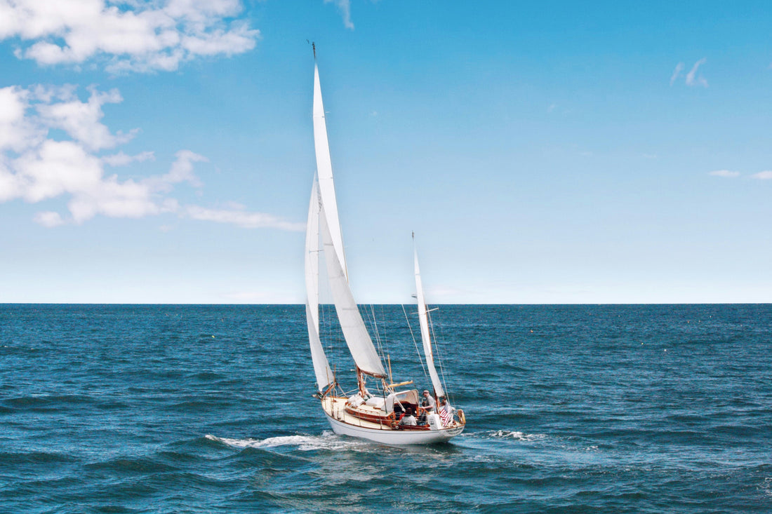 A superyacht on the water, reflecting the Below Deck setting