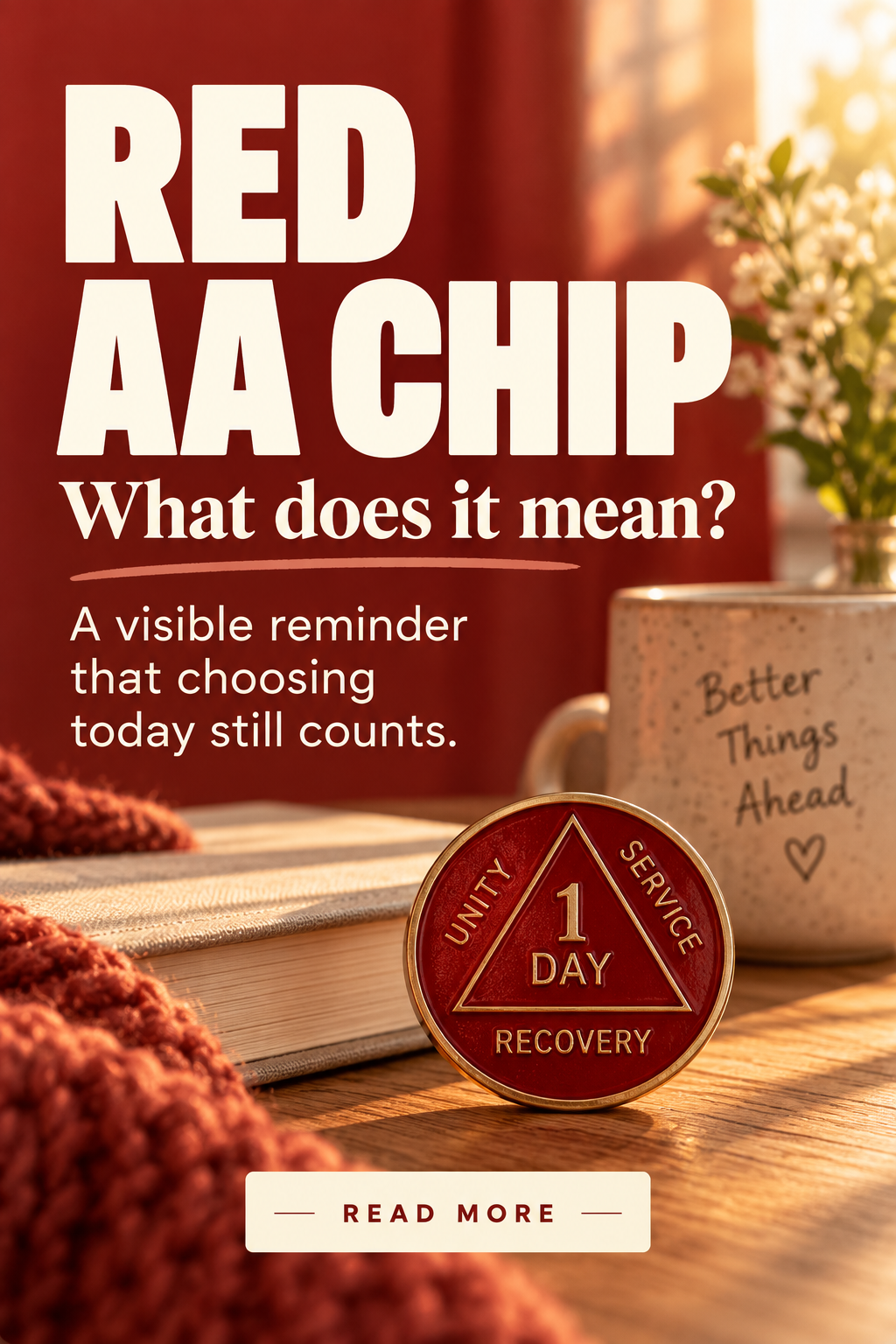 Red sobriety chip meaning editorial graphic