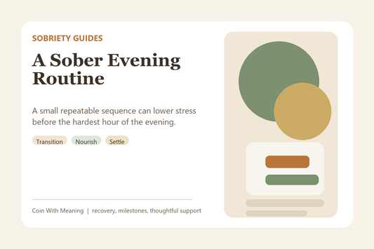 A sober evening routine with transition, nourishment, connection, and a gentle wind-down.