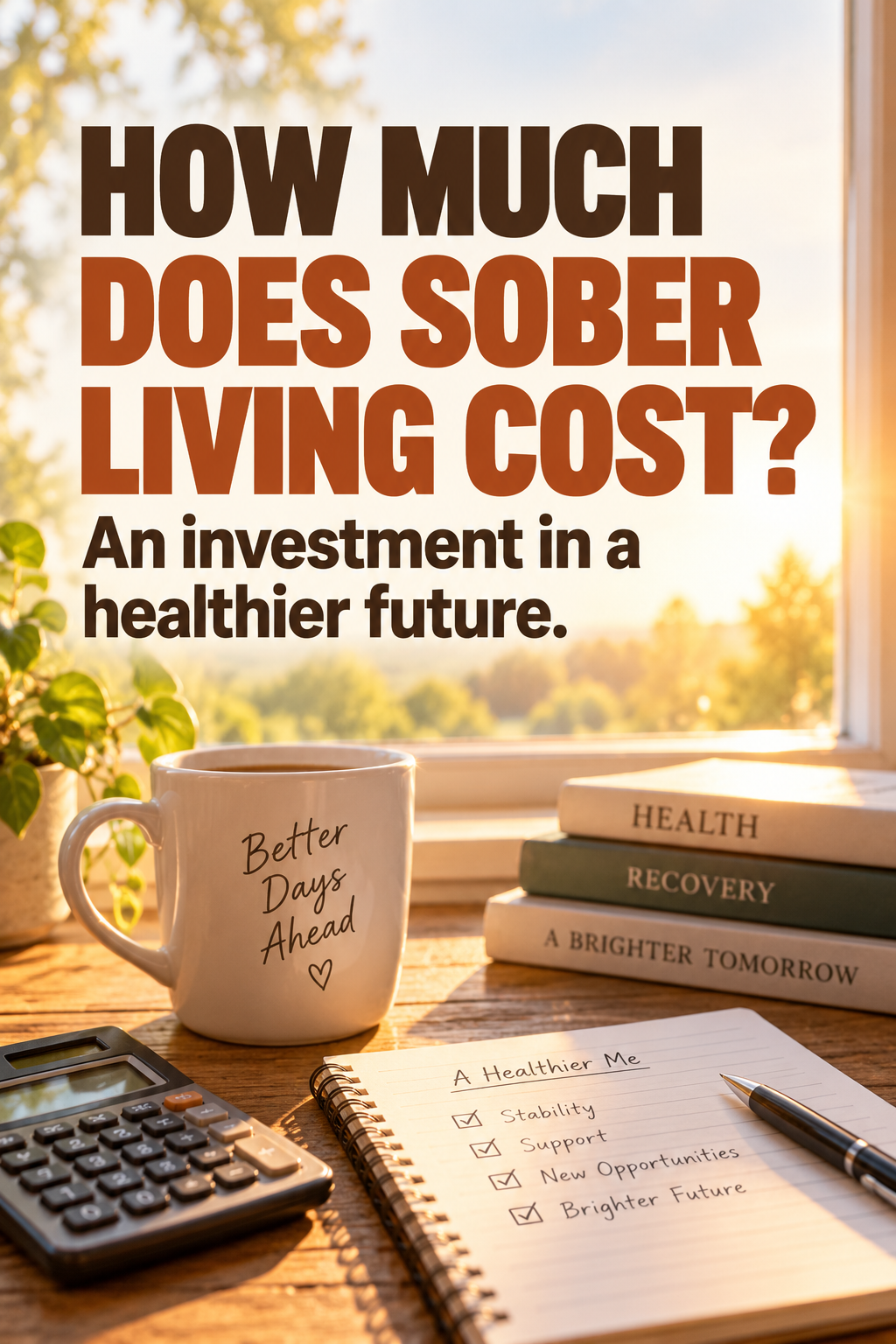 How much does sober living cost? An investment in a healthier future — recovery planning graphic.