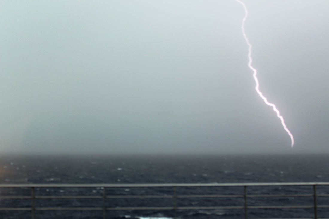 A wide thunderstorm over the sea with lightning, used as a universal storm symbol rather than Marvel artwork.