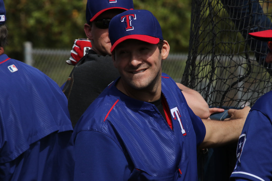 Tony Romo at a Texas Rangers event in 2015