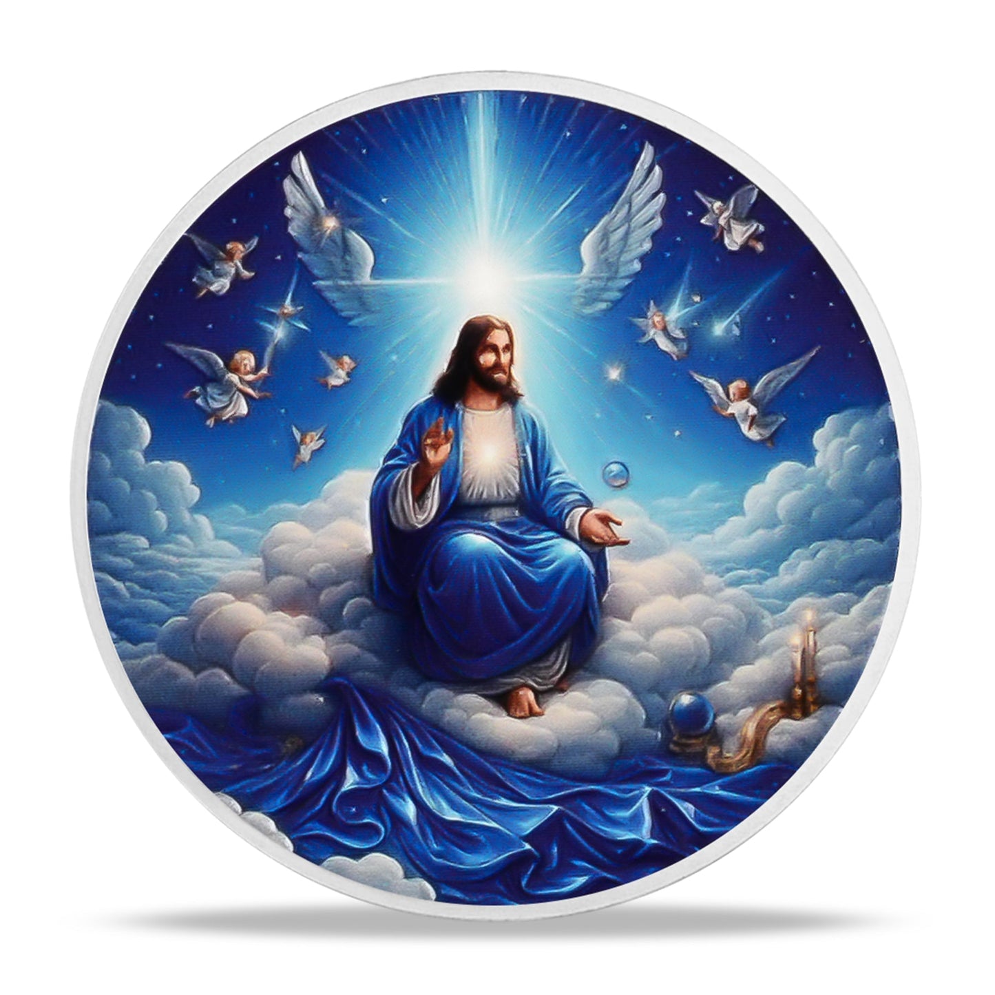 Christ in the Clouds John 8:12 Light of Life Religion Coin mysite