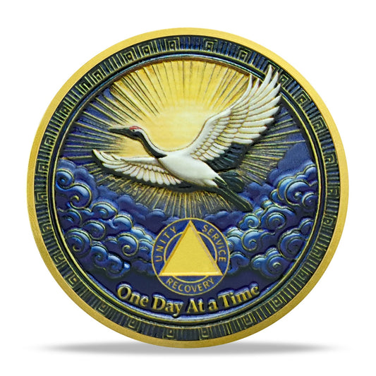 Personalized Chinese Traditional Auspicious Crane’s Call Sobriety Coin mysite
