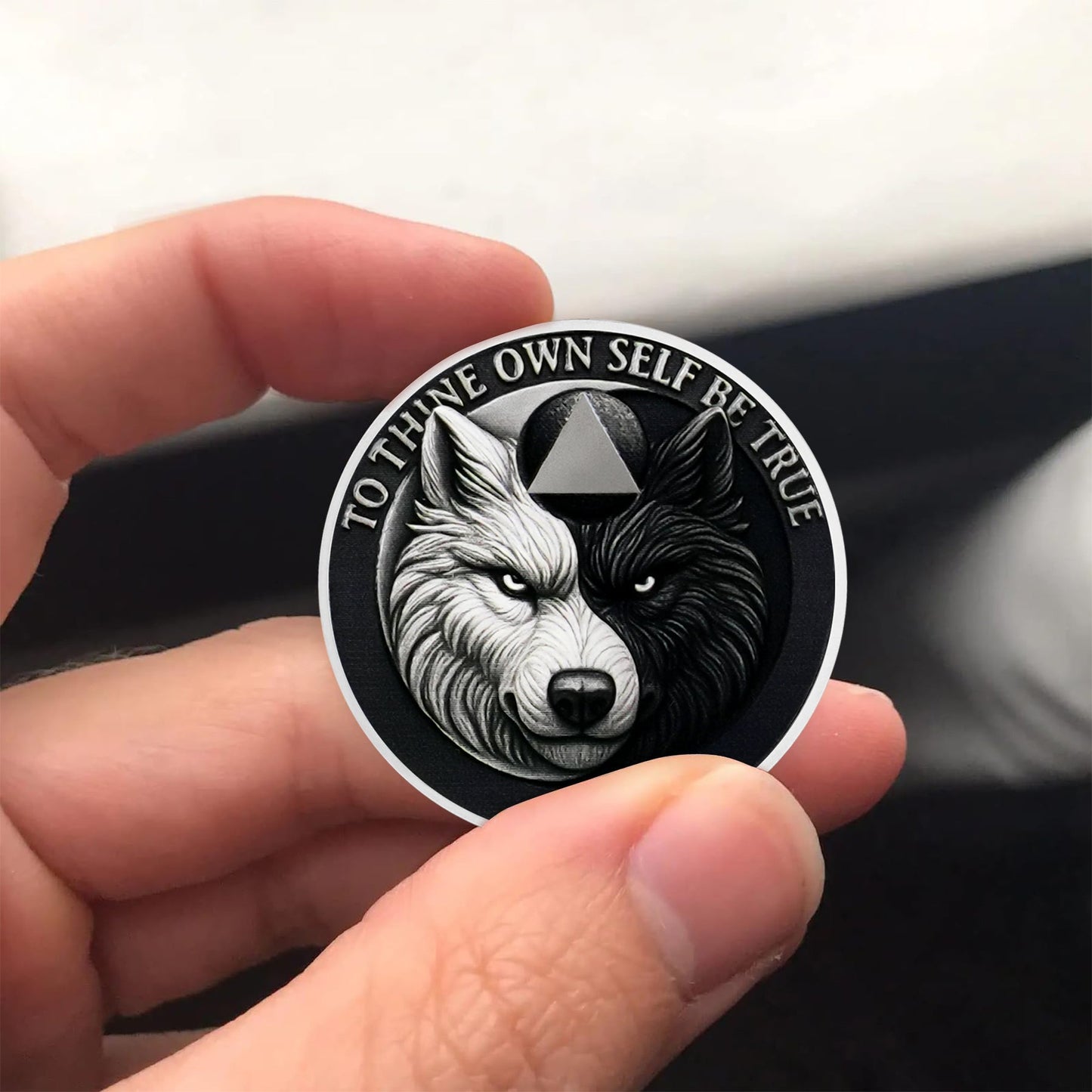 Personalized Balance Wolf Sobriety Coin mysite