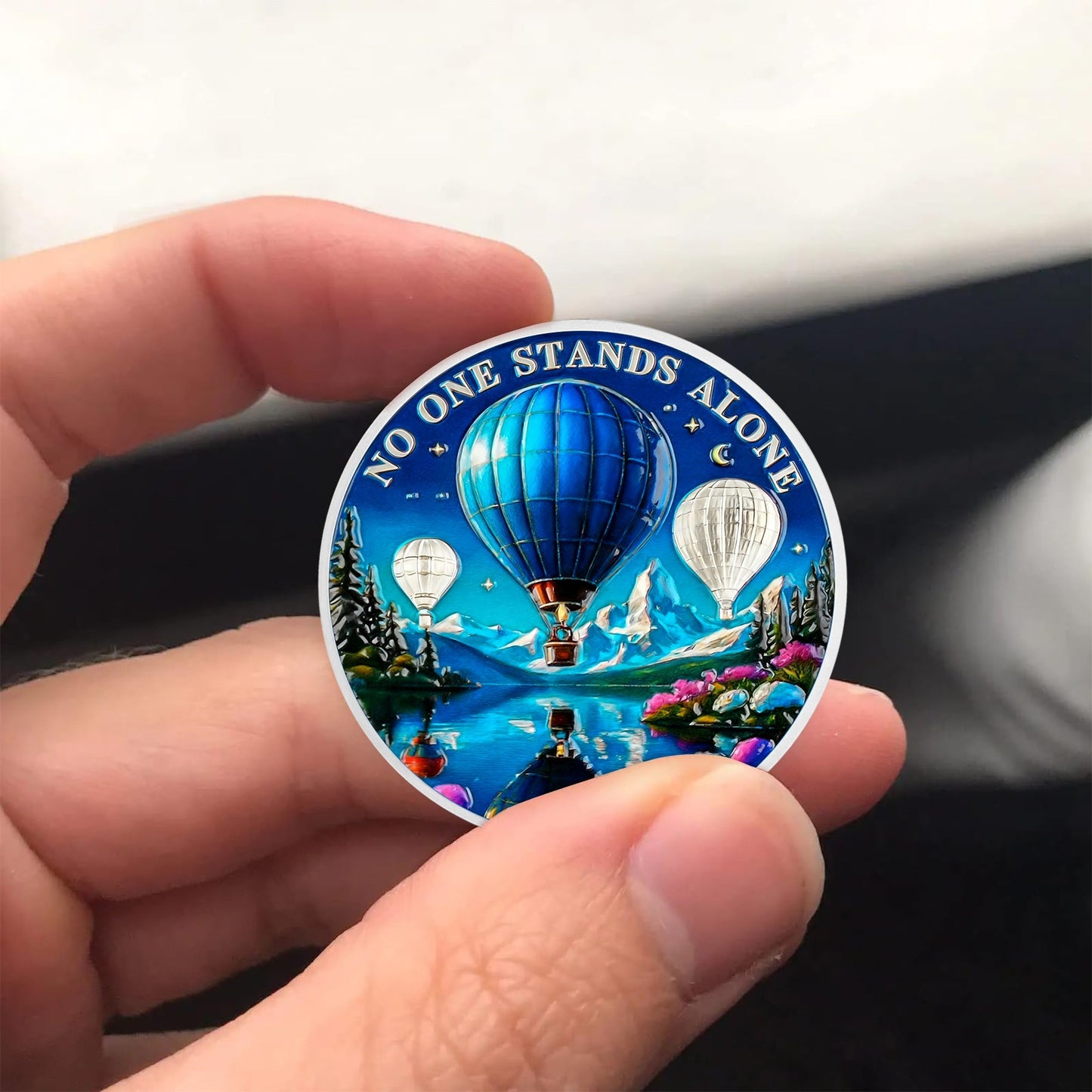Hot-air Balloon No One Stands Alone Sobriety Coin mysite