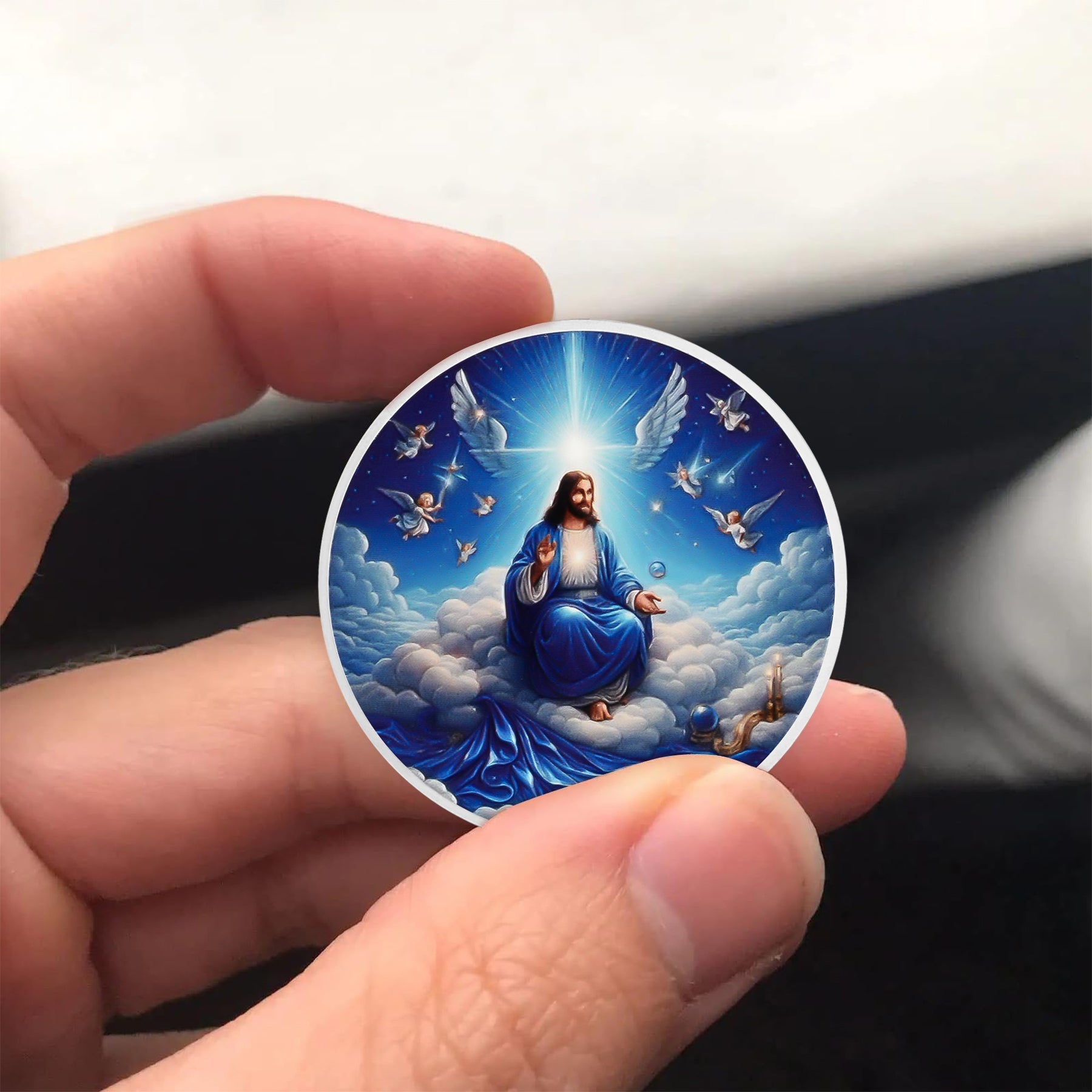 Christ in the Clouds John 8:12 Light of Life Religion Coin mysite