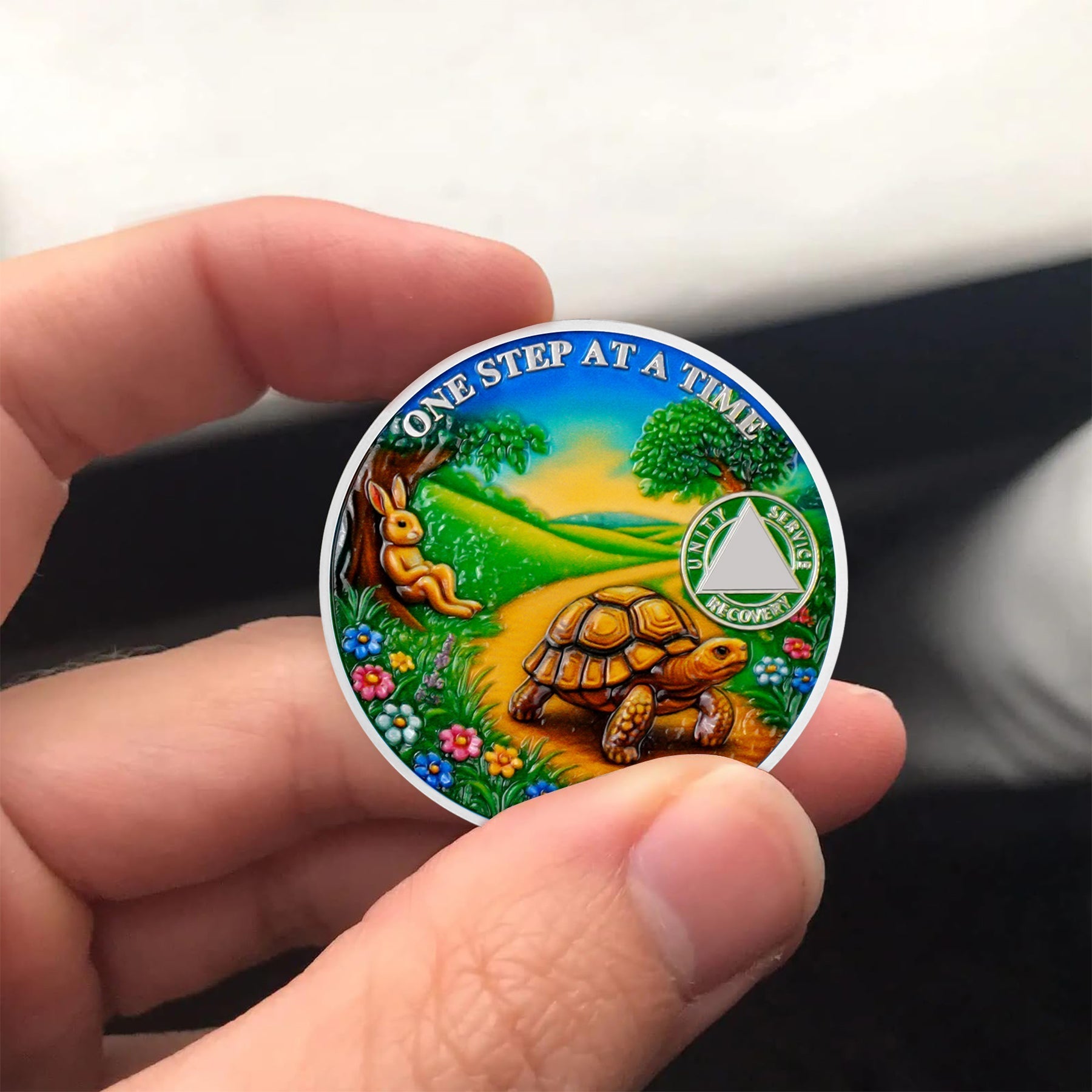 Personalized Slow and Steady Sobriety Coin mysite